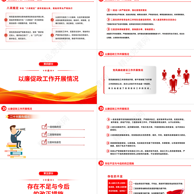 2023党支部书记述廉报告PPT党政风党支部书记述廉报告课件模板