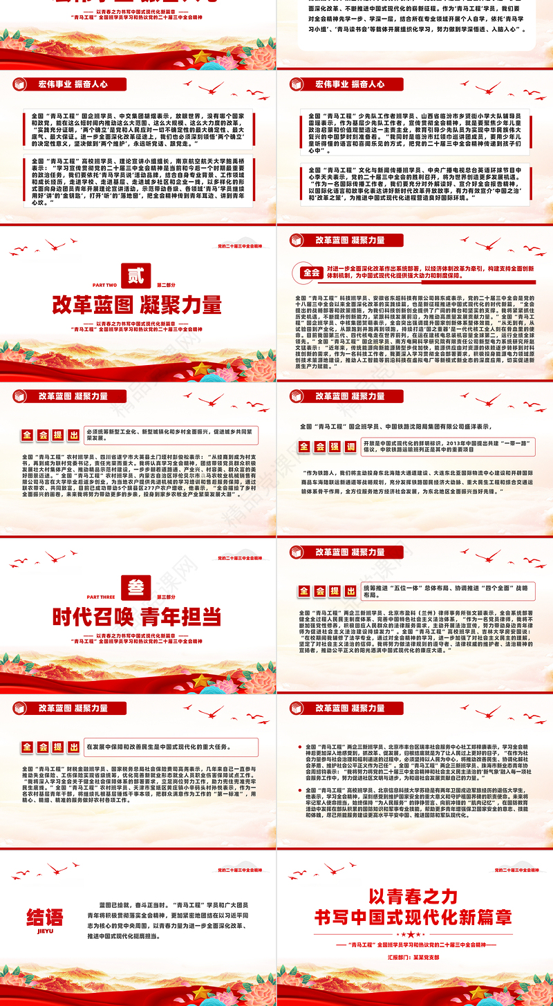 书写为中国式现代化挺膺担当的青春篇章PPT学习党的二十届三中全会精神课件