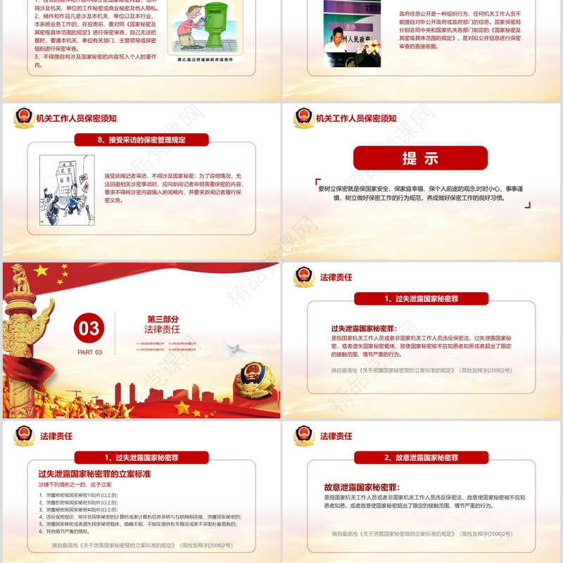 保密警示教育课保密知识培训ppt模板