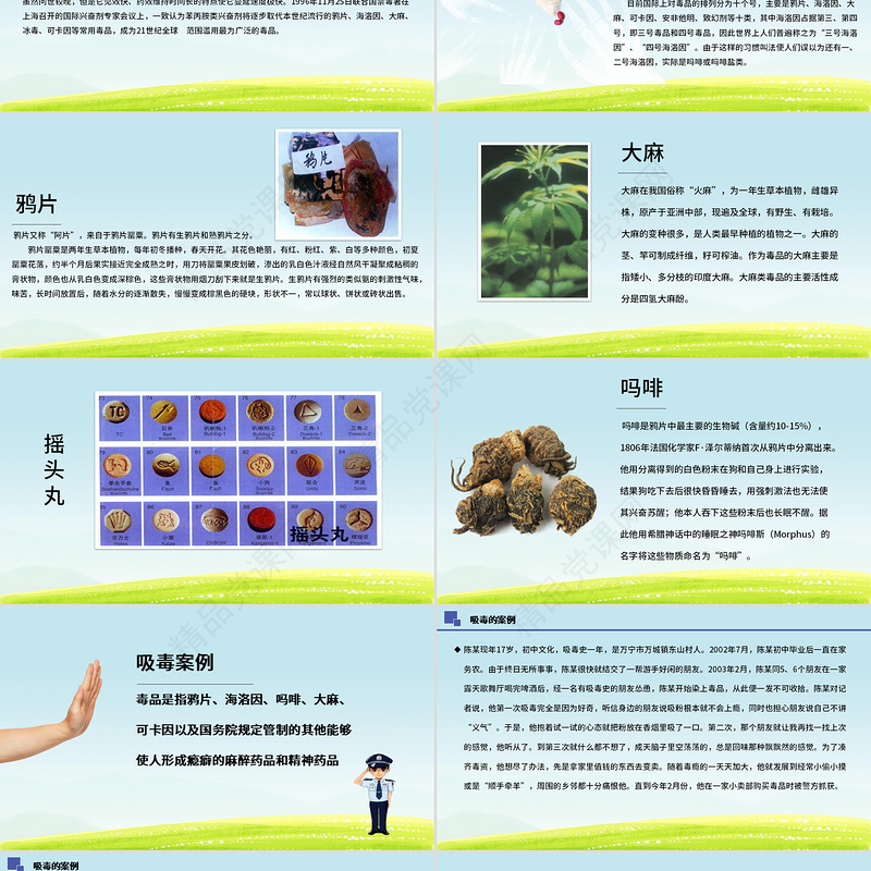 国际禁毒日无毒青春健康生活青少年毒品预防教育主题班会PPT模板