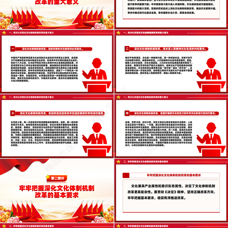 深化文化体制机制改革PPT创意简洁风党课课件