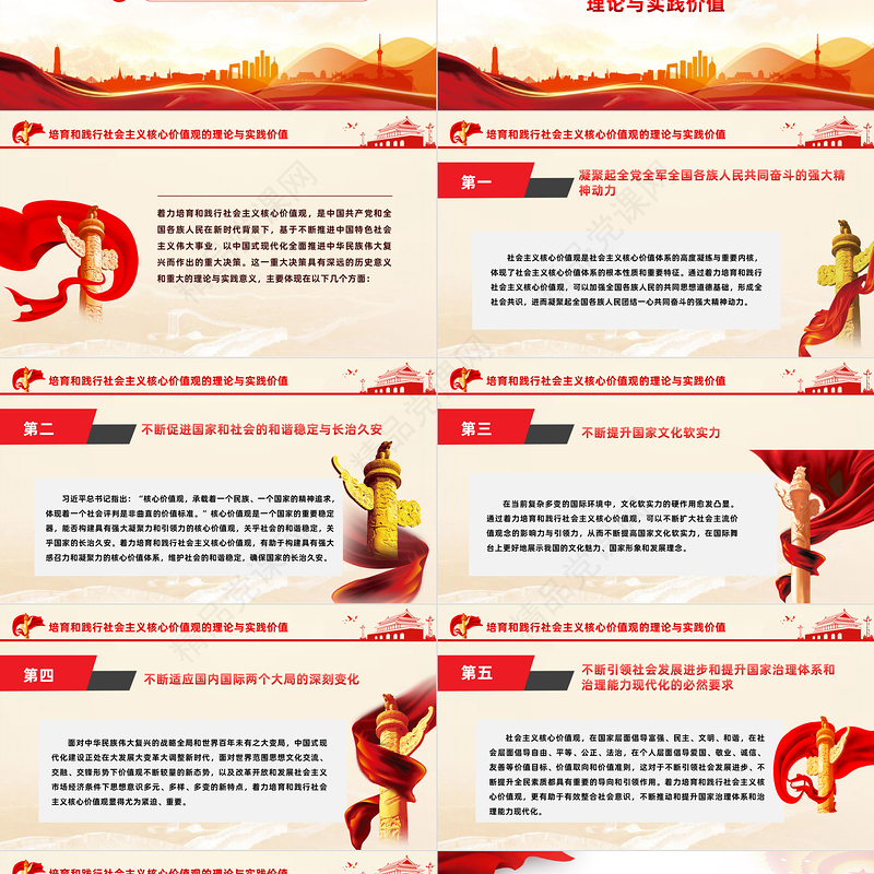 推进培育和践行社会主义核心价值观的行为导则PPT红色党政风学习落实习近平文化思想课件
