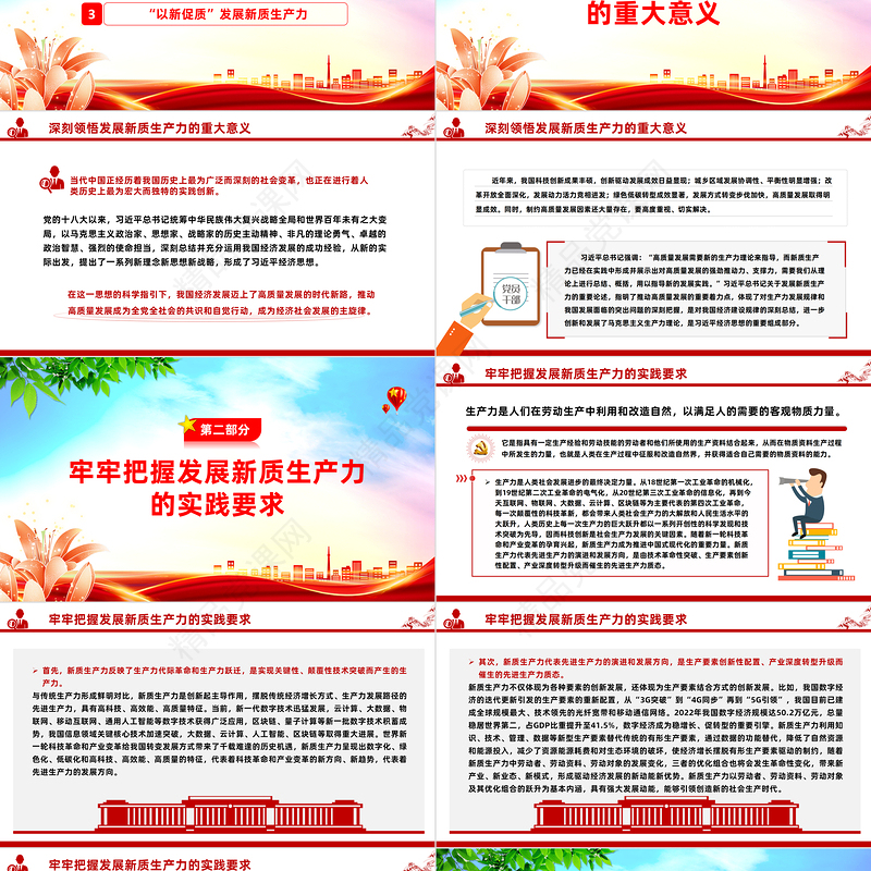 2024把握新质生产力的理论意蕴和实践价值PPT简洁风深入学习新质生产力模板课件