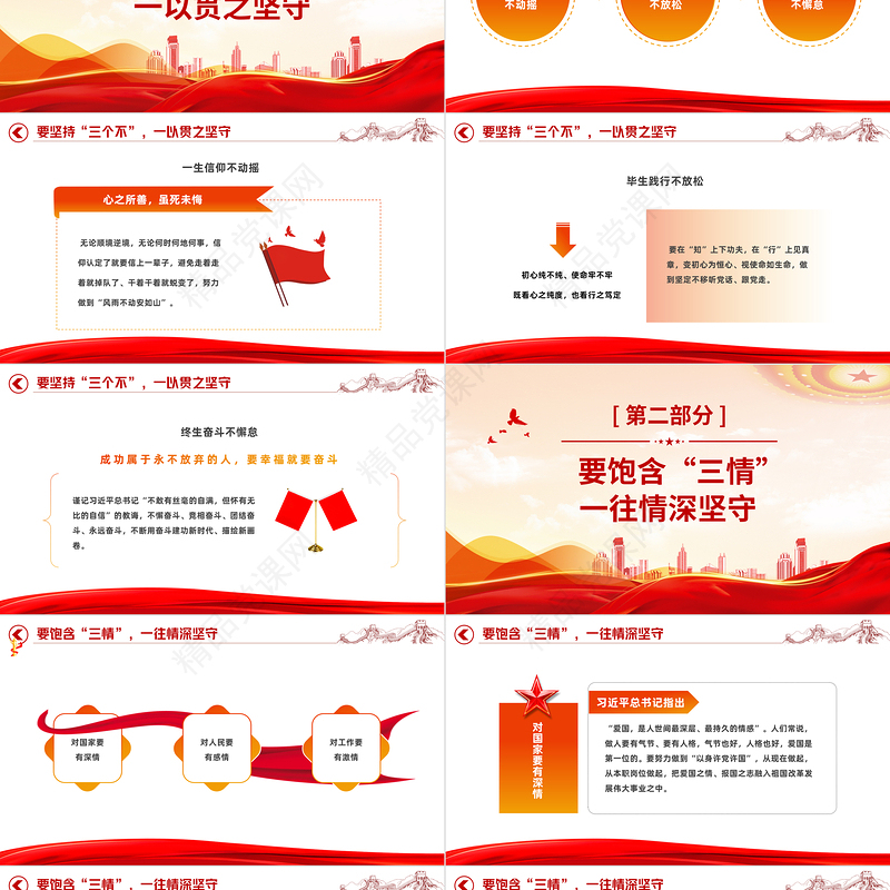 2022入党积极分子或预备党员思想PPT红色简洁风入党积极分子或预备党员思想学习教育专题党课模板课件