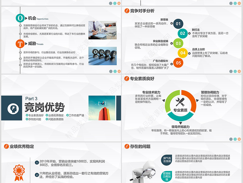 求职竞聘岗位竞选竞聘报告动态PPT 简约风格职场
