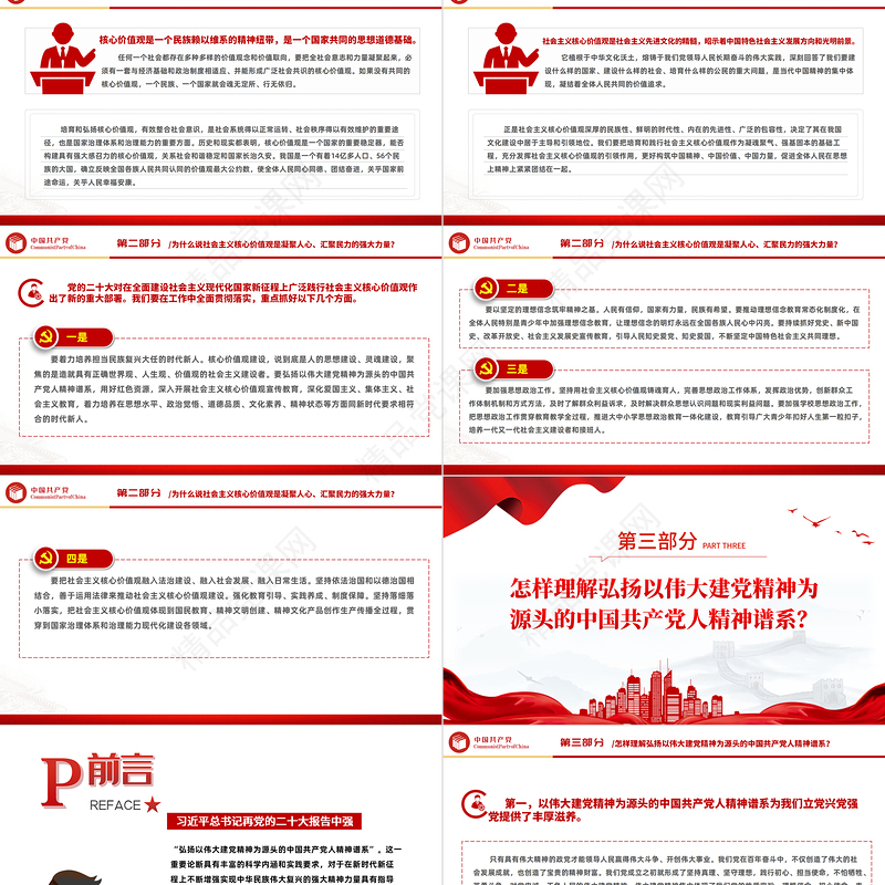 2023党二十大报告学习辅导百问（第62—69问）关于中国式现代化PPT精品风党员干部学习教育专题党课课件模板