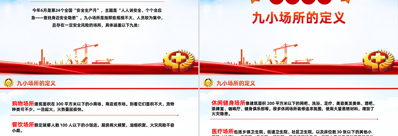九小场所消防安全PPT简洁风全国安全生产月宣讲课件