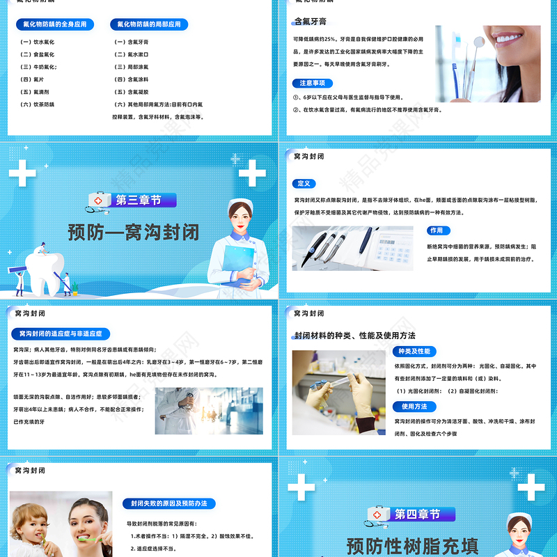 2024口腔龋病的预防PPT简约风口腔预防医学课件下载