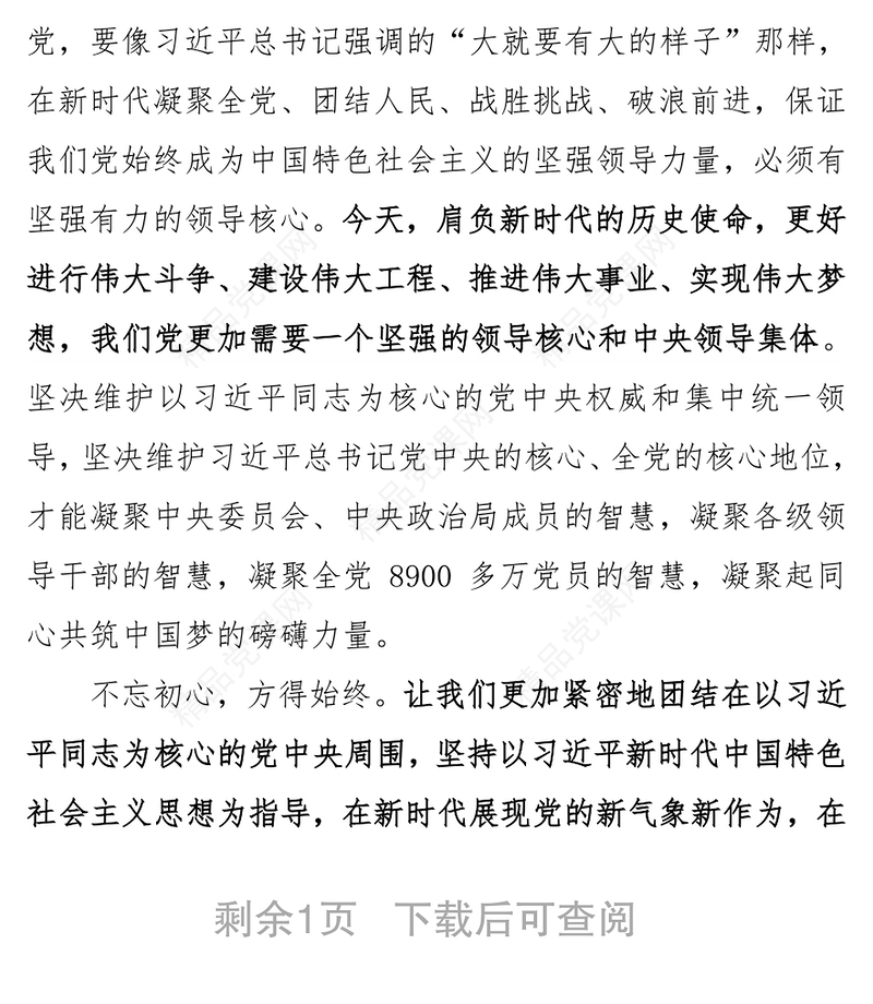 引领新时代的坚强领导核心