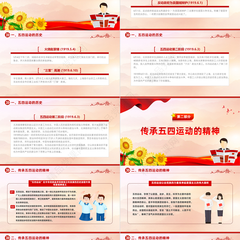 2024五四青年自强不息PPT党政风优质学习五四精神团课课件