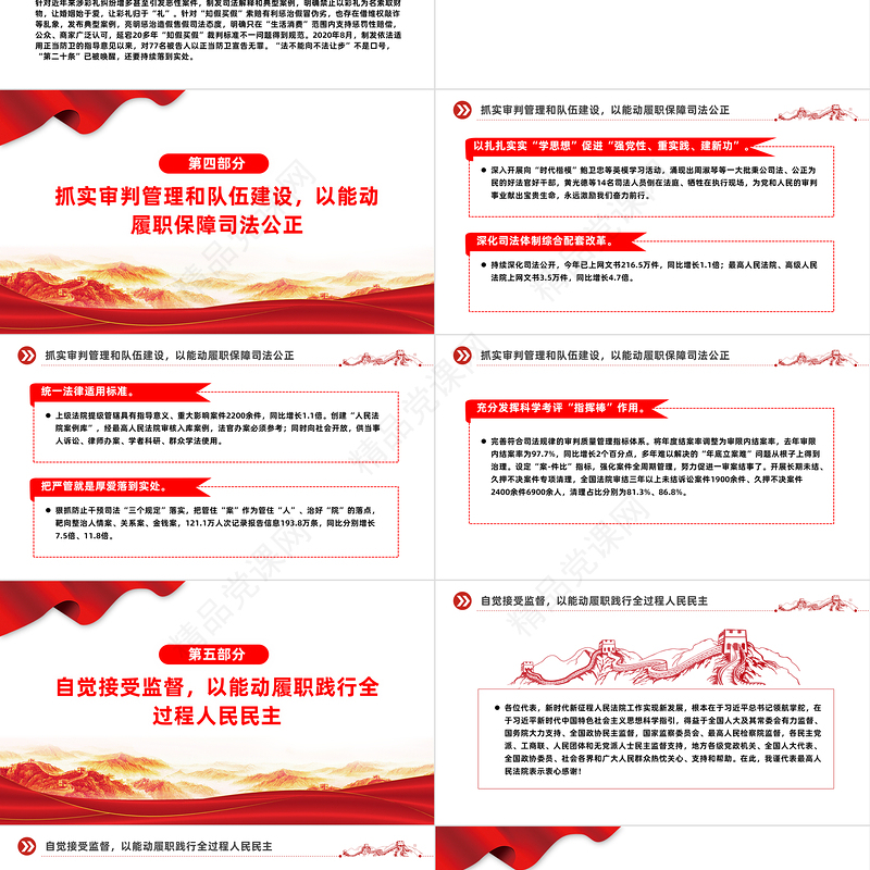 2024两会最高人民法院工作报告PPT大气简洁两会学习微党课课件