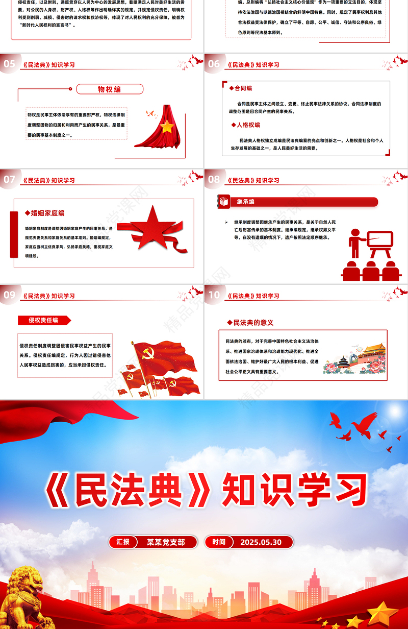党政风《民法典》知识学习PPT普法微课堂系列课件