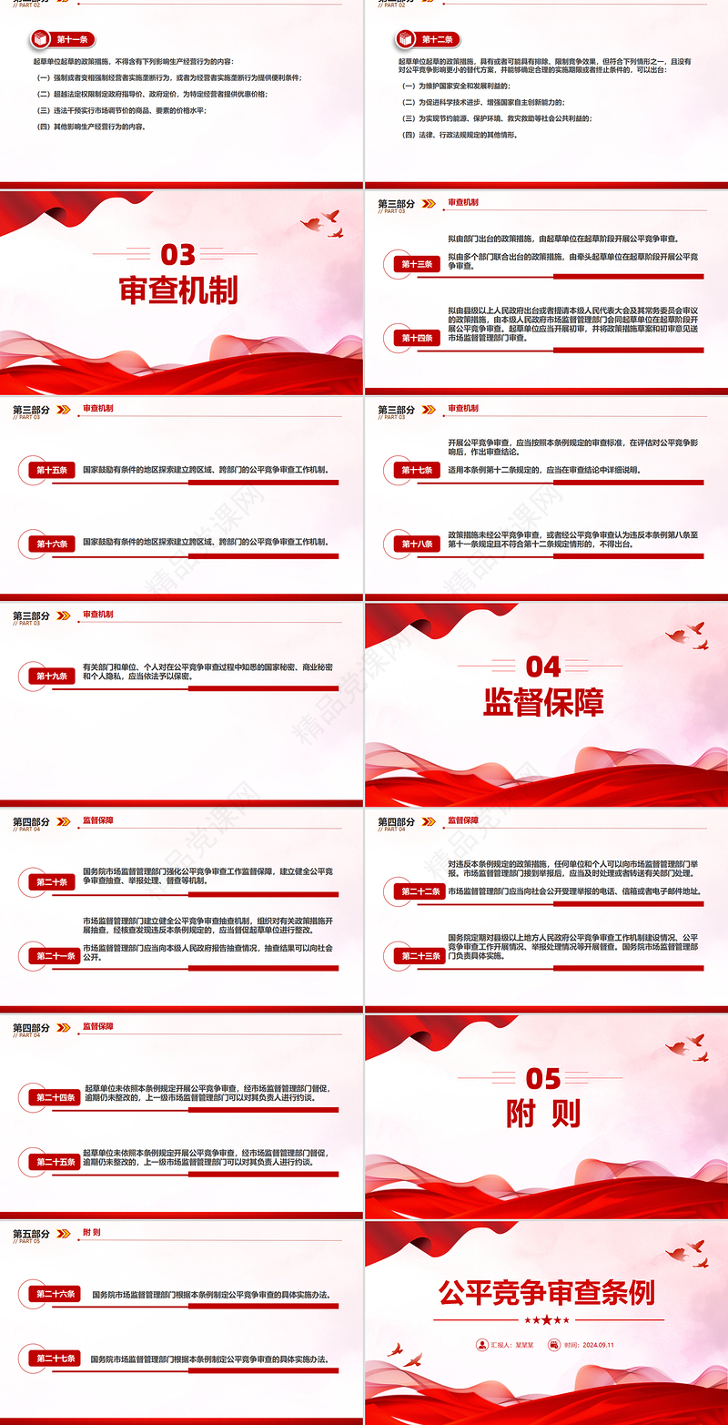 2024《公平竞争审查条例》PPT党政风政策文件课件