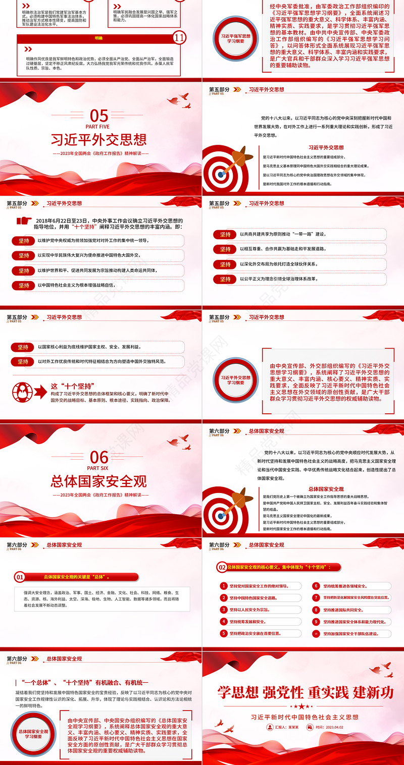 习近平新时代中国特色社会主义思想PPT优质简约学思想强党性重实践建新功党内主题教育党课课件