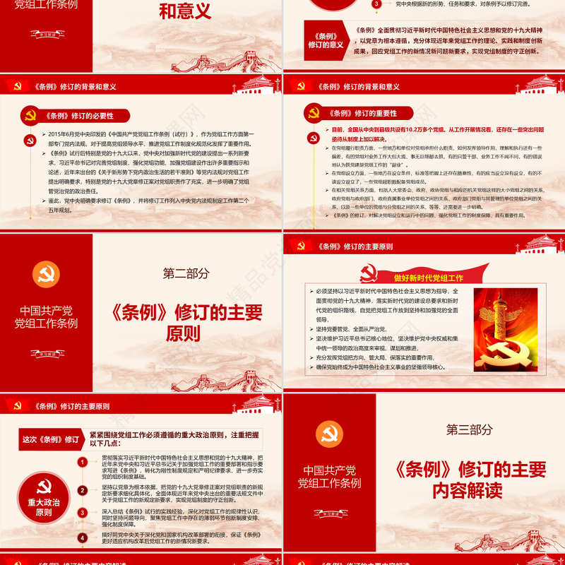 原创中国共产党党组工作条例学习解读党课PPT