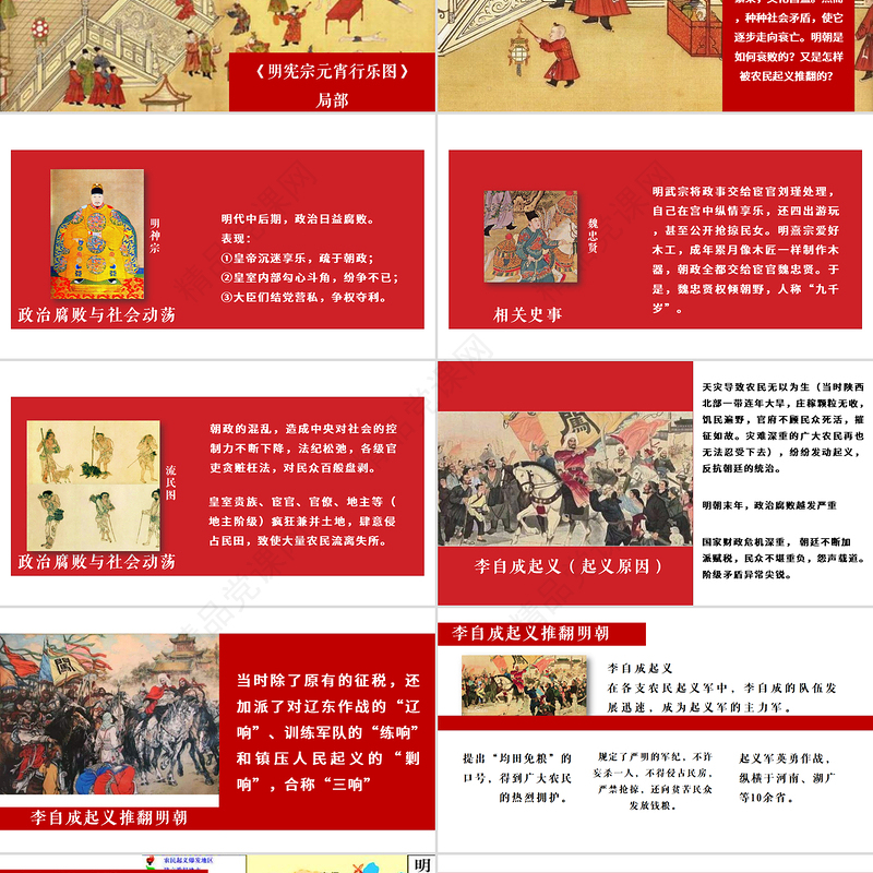 七年级下册历史课件明朝的灭亡PPT模板