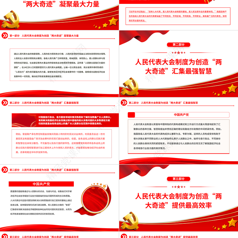 2023人民代表大会制度是中国创造“两大奇迹”的重要保障PPT精品风党员干部学习教育专题党课课件