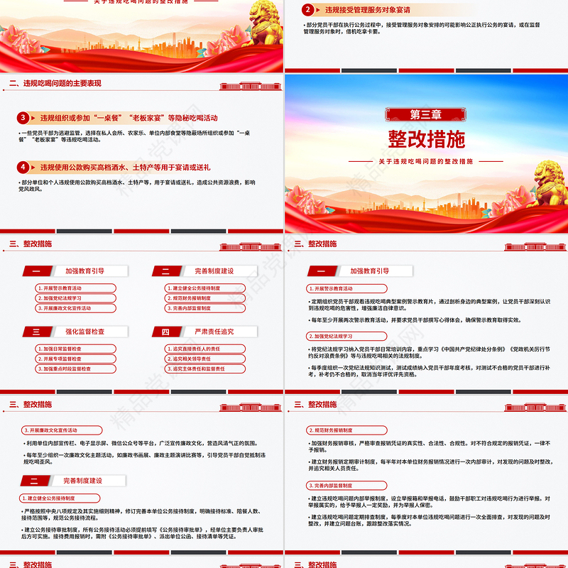 党政风关于违规吃喝问题的整改措施PPT模板