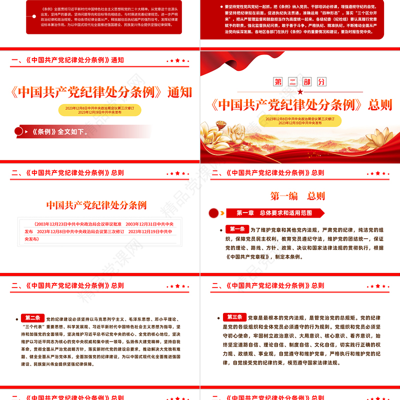 全面加强党的纪律建设解读《中国共产党纪律处分条例》PPT