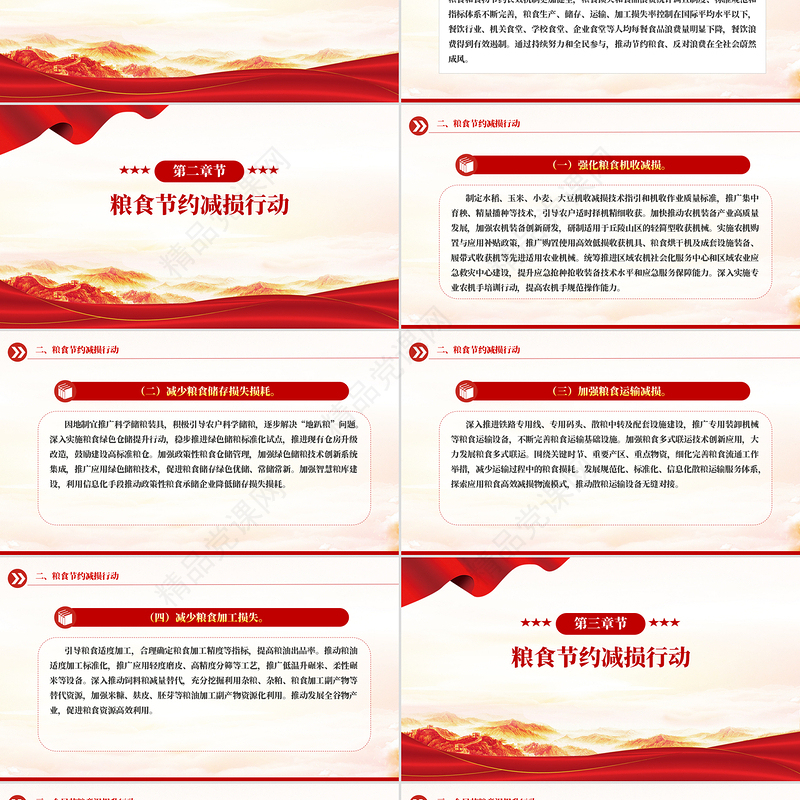 简洁大气《粮食节约和反食品浪费行动方案》PPT课件