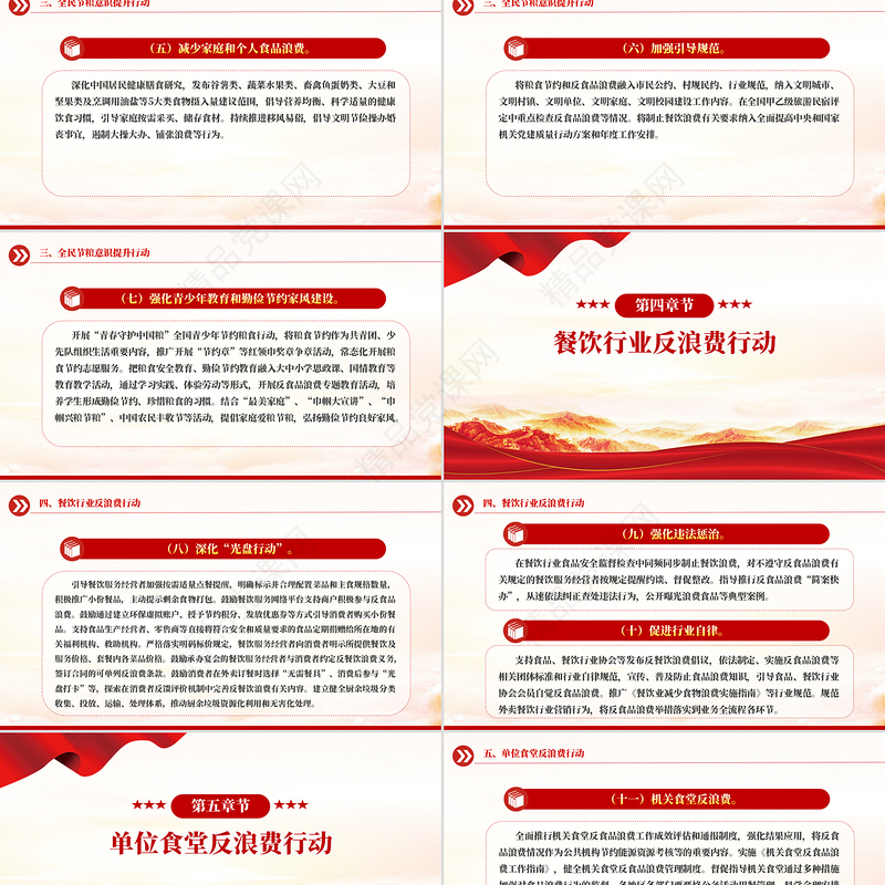 简洁大气《粮食节约和反食品浪费行动方案》PPT课件