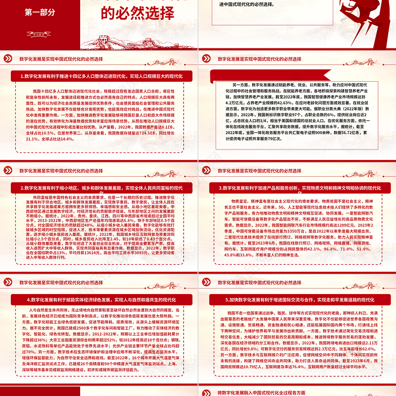 以数据来领导中国式现代化ppt党政风优质不断推动网络强国、数字中国建设党组织党支部专题教育党课课件