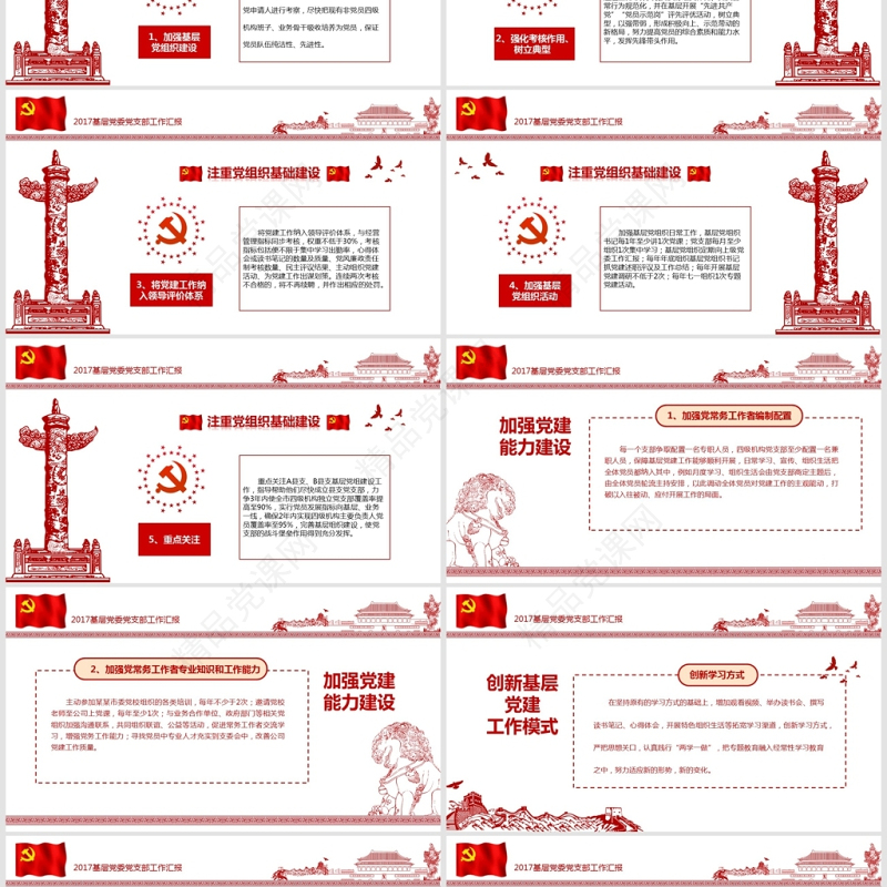 党支部党委工作报告PPT模板