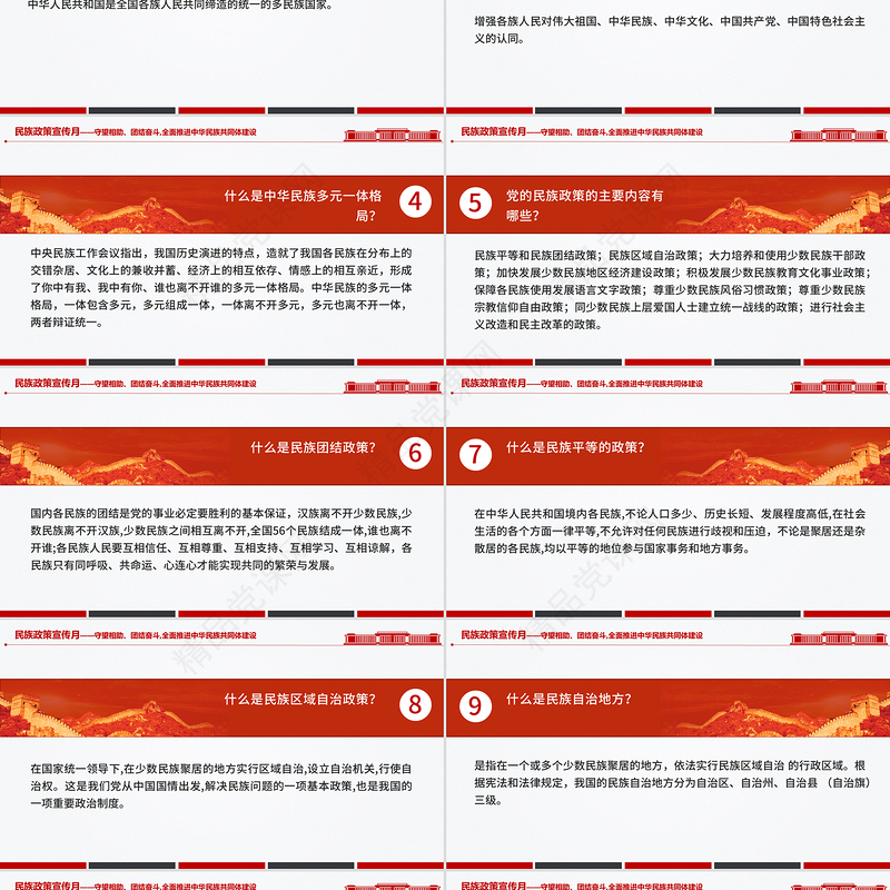 精品民族政策宣传月PPT全面推进中华民族共同体建设课件下载
