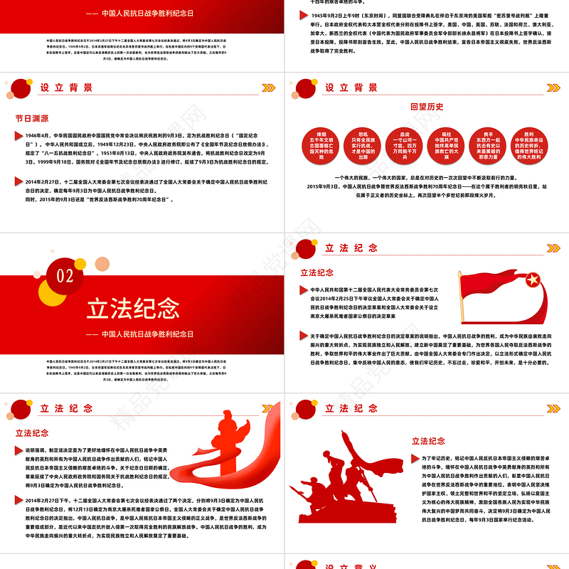 纪念抗战胜利77周年PPT红色大气风中国人民抗日战争胜利纪念日课件模板