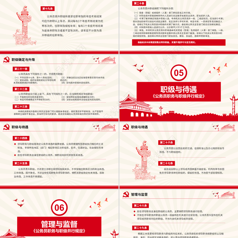 原创学习解读公务员职务与职级并行规定ppt-版权可商用