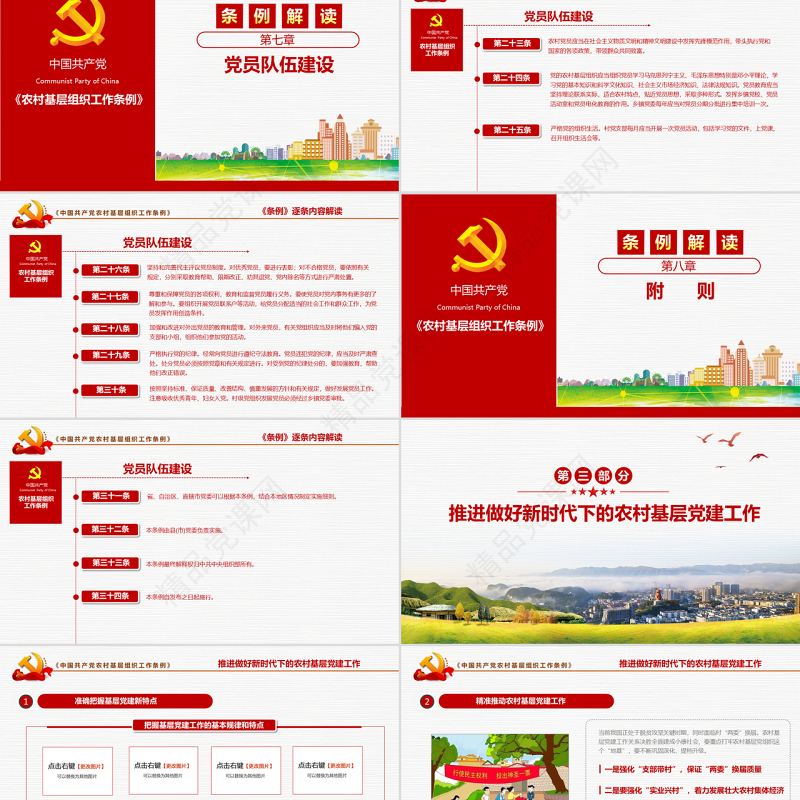 原创2018农村党基层组织工作条例党政党建-版权可商用