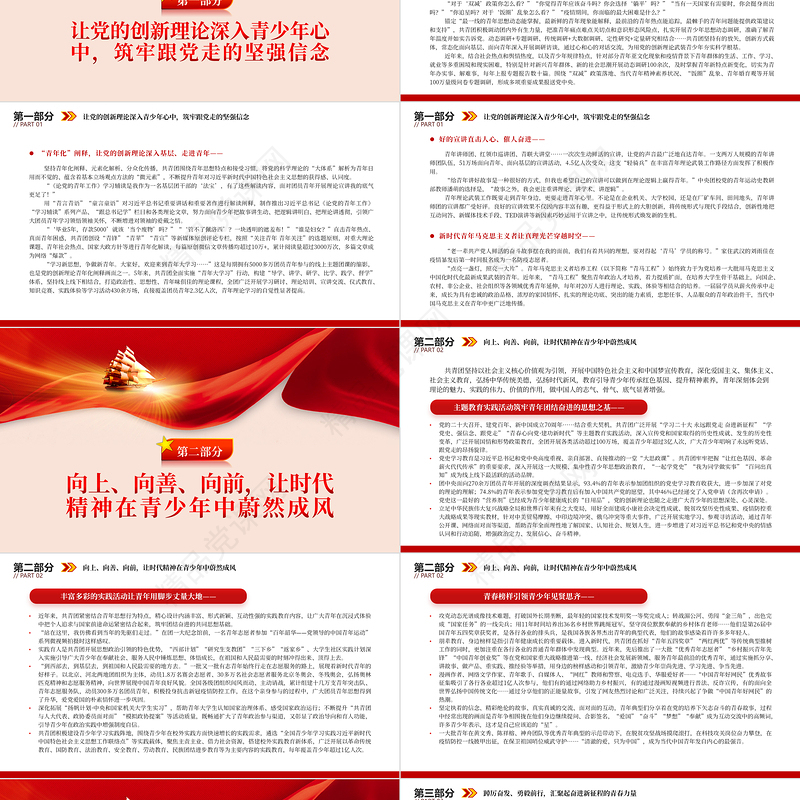 2023凝聚起中国青年奋进新时代的精神力量PPT简约风共青团深入开展青年思想政治引领综述专题团课课件