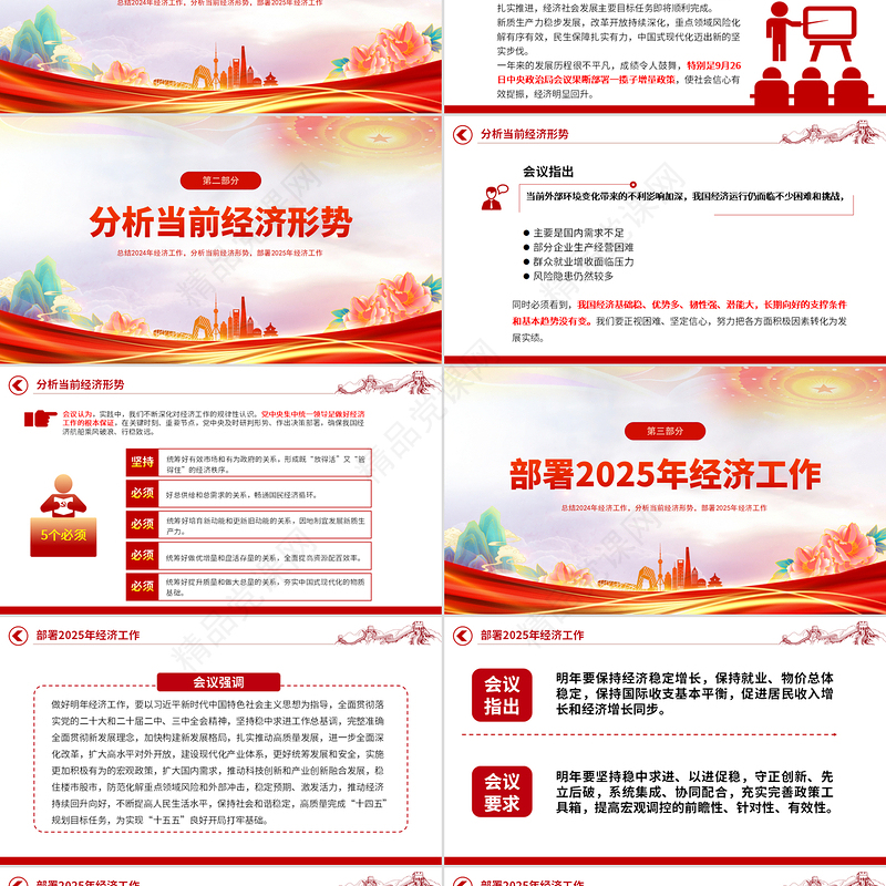 中央经济工作会议PPT大气华美总结2024年经济工作部署2025年经济工作课件