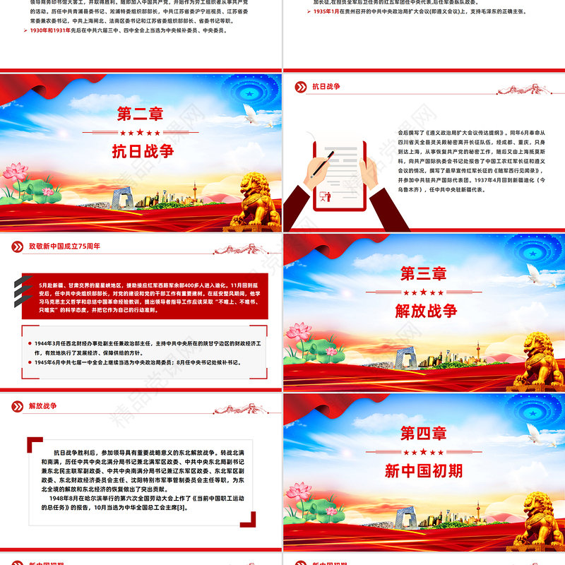 简洁大气纪念陈云同志诞辰120周年系列活动宣传PPT模板