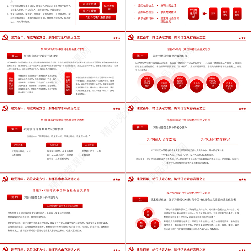 建党百年世纪献礼PPT红色鎏金风百年荣光高歌奋进新时代七一党课课件
