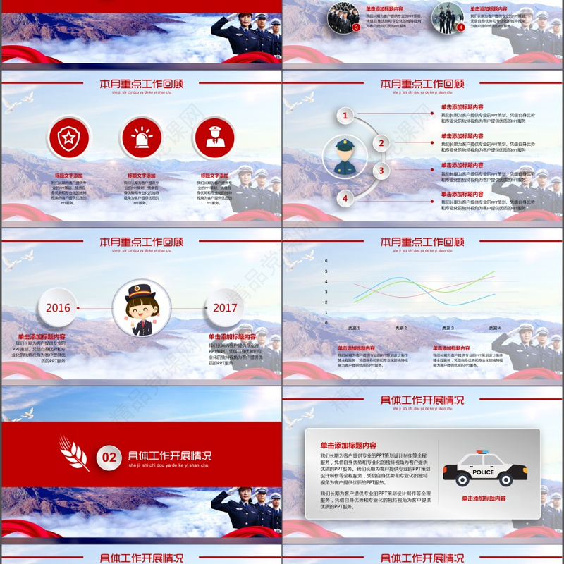 大气公安局警察特警刑警民警交警PPT模板