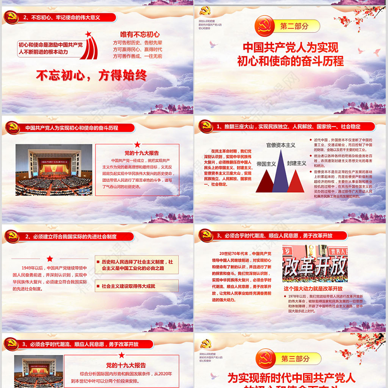 原创共产党人的初心和使命内容学习党课ppt