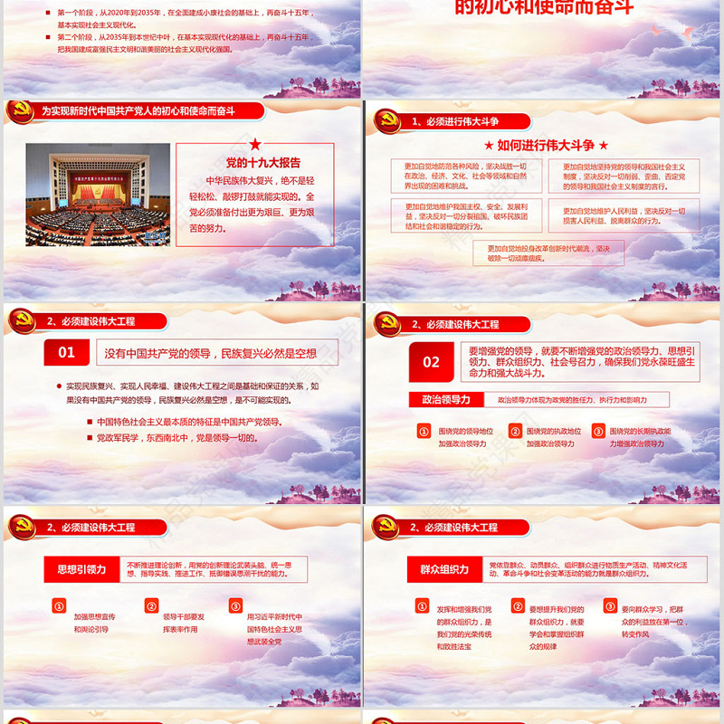 原创共产党人的初心和使命内容学习党课ppt