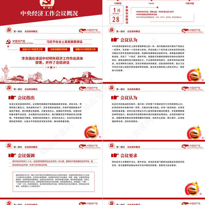 中央经济工作会议精神PPT党政风优质中国经济工作重点内容解读党课课件