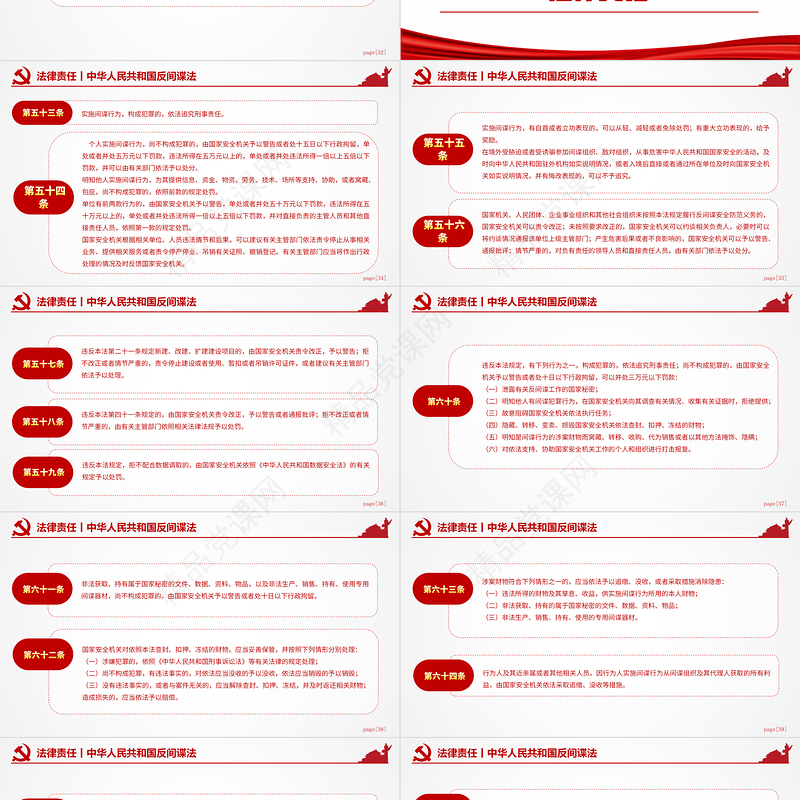 2024中华人民共和国反间谍法PPT红色大气国家安全教育宣讲课件下载