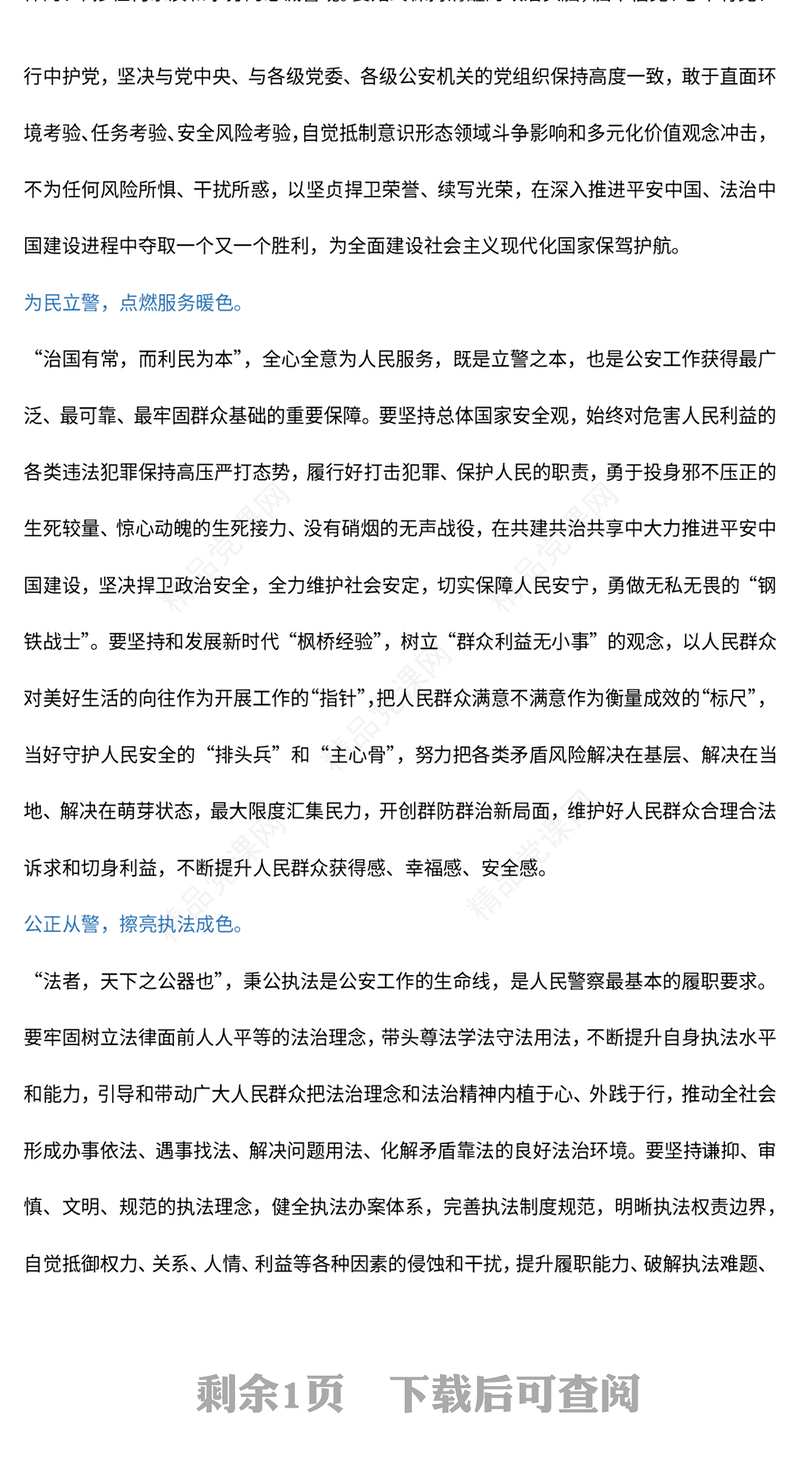 2023愿以忠诚铸警魂踔厉奋发新时代PPT红色党政风人民警察节教育专题党课课件模板(讲稿)