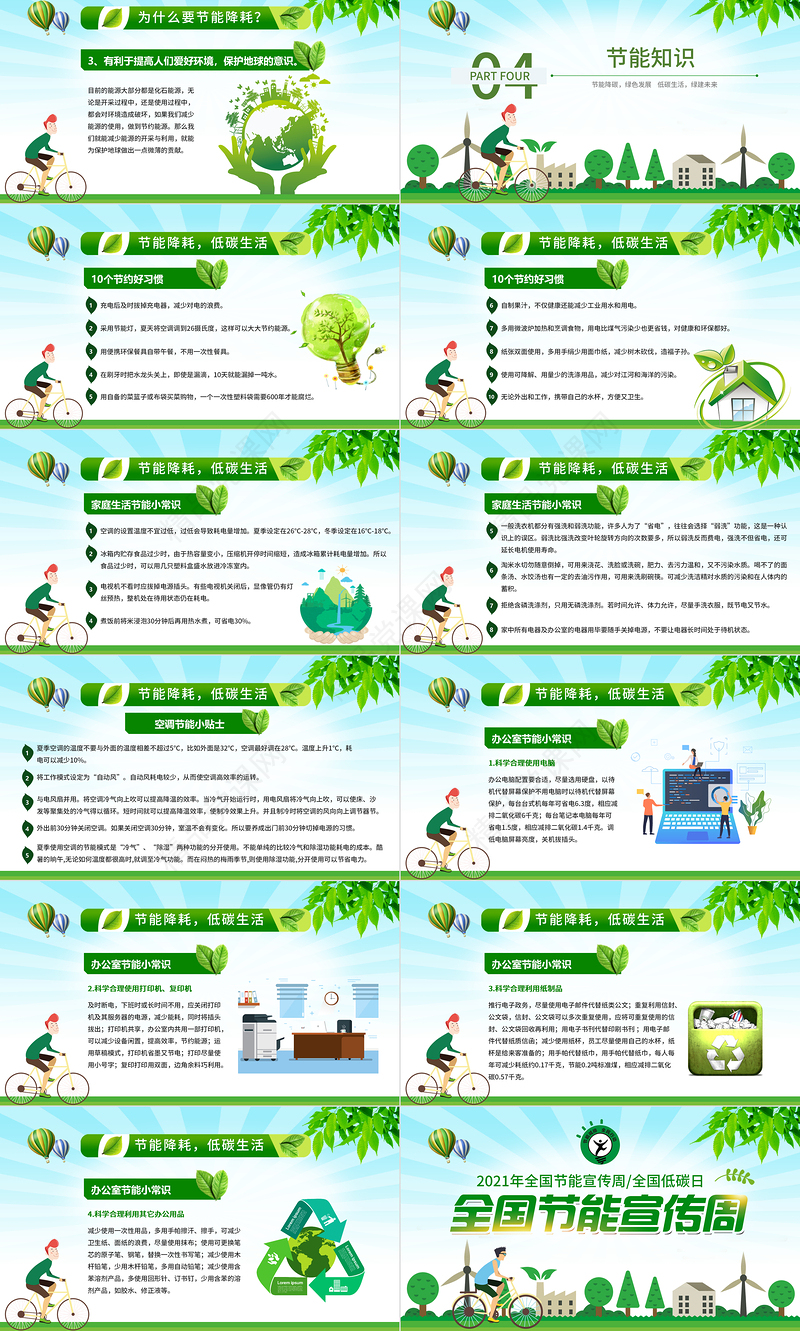 年全国节能宣传周和全国低碳日宣传教育PPT模板