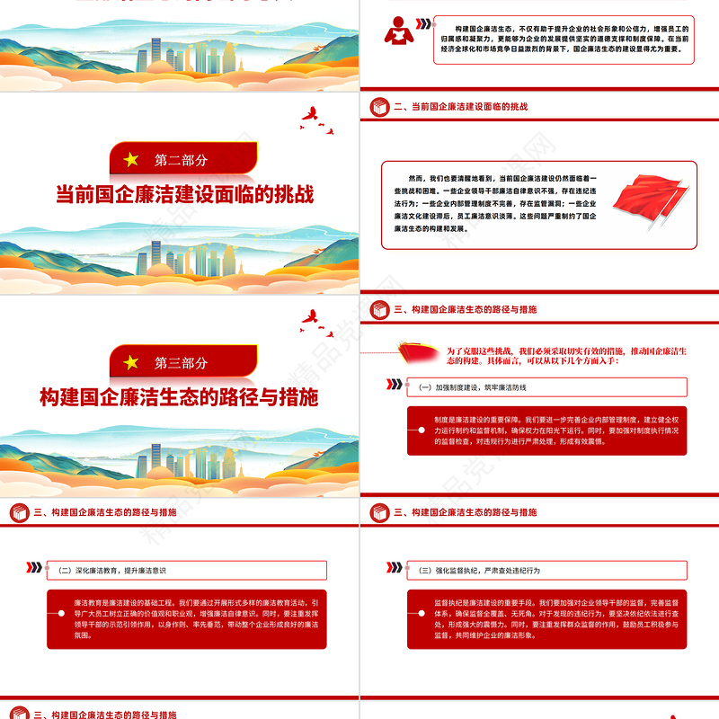 2024国企廉洁生态PPT创意大气清风正气共筑发展基石廉洁专题党课下载