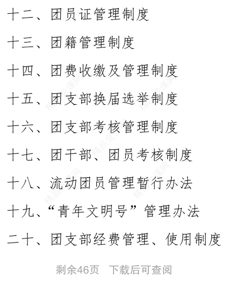 团委工作制度汇编