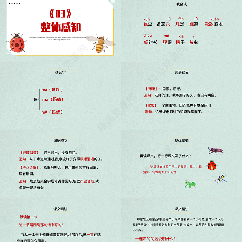 2022昆虫备忘录PPT第4课小学三年级语文下册部编人教版教学课件