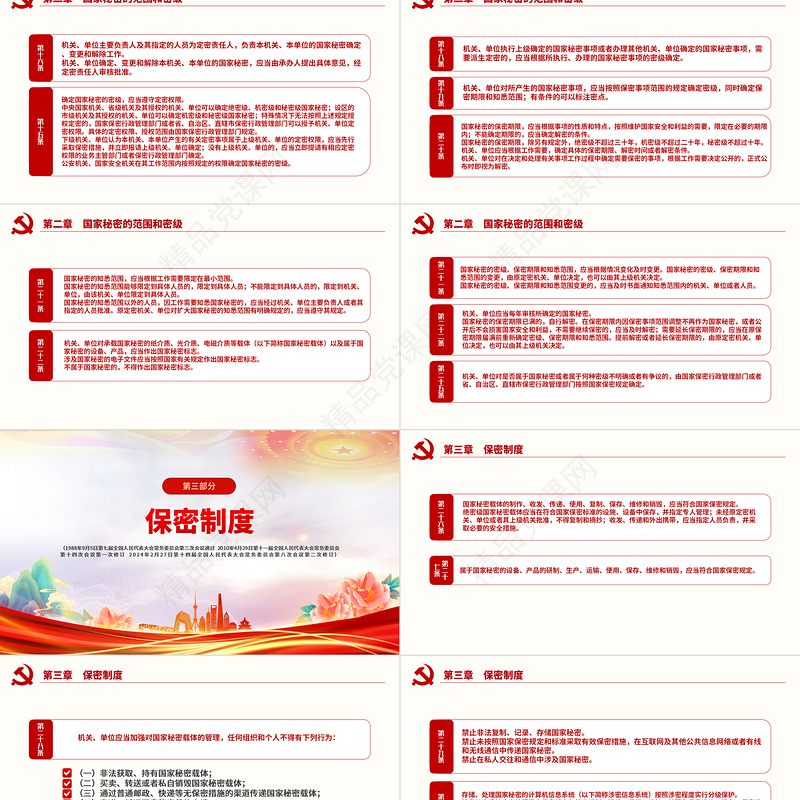 中华人民共和国保守国家秘密法PPT党政风简约国家安全教育下载