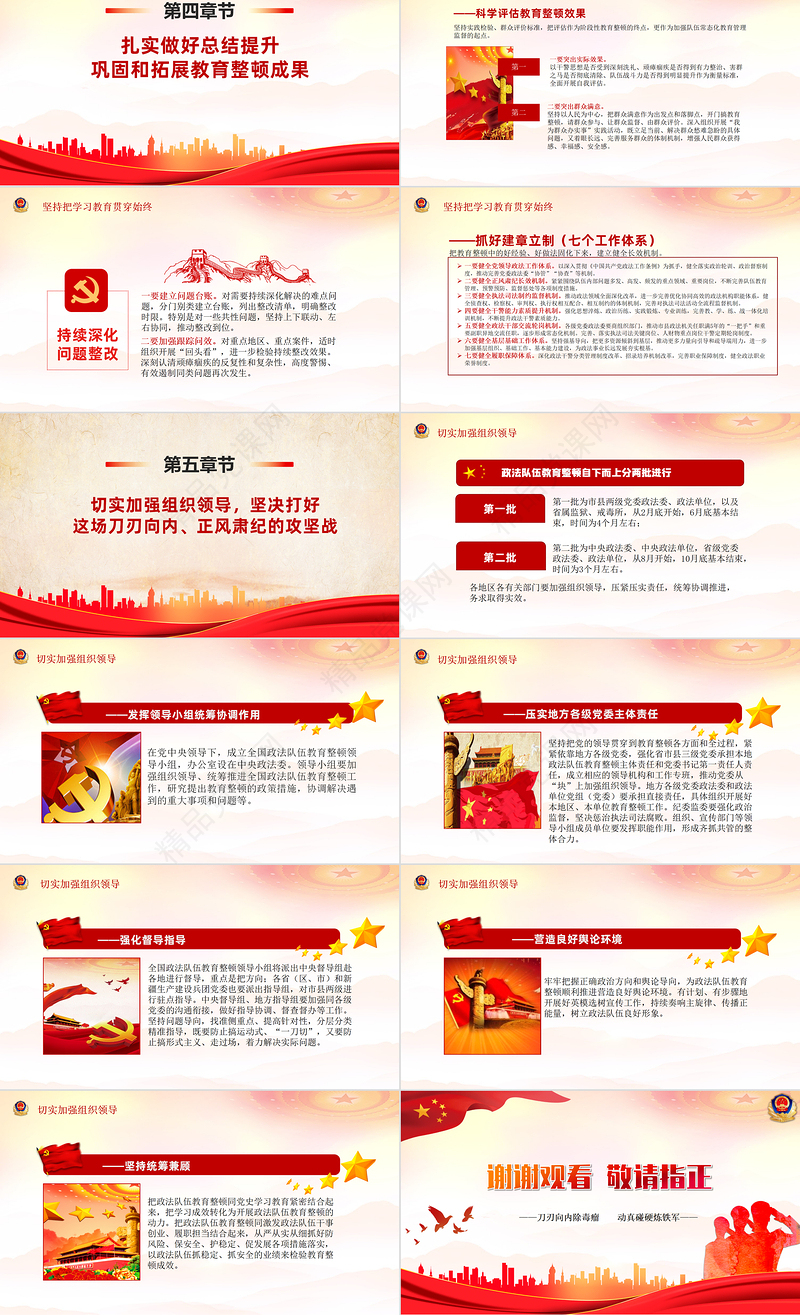 学习全国政法队伍教育整顿动员部署会议精神PPT模板