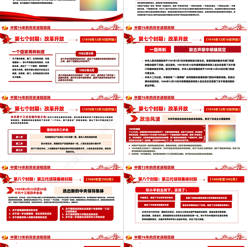 党政风礼赞新中国奋进新时代PPT新中国成立76周年国庆节党课课件