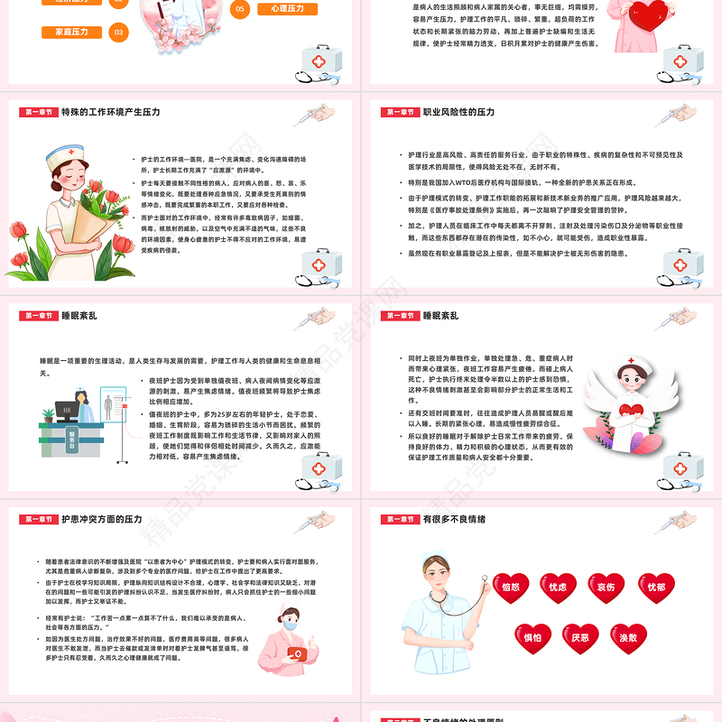 2024护士情绪管理PPT精美卡通医院护士心灵驿站课件下载
