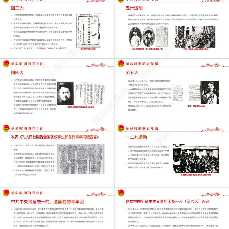 共青团简史团课PPT党政风庆建团百年学团史知识专题课件模板